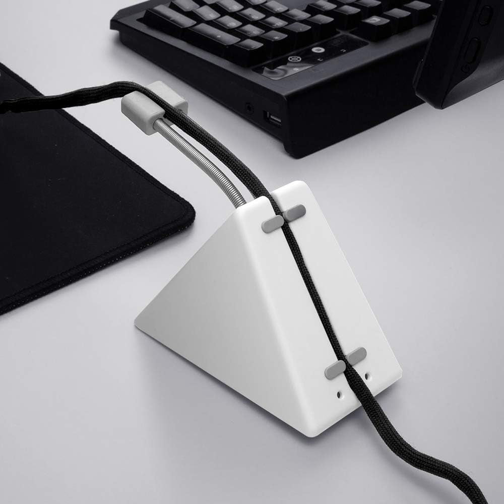 Hotline Games Mouse Bungee Mouse Cord Clip Cord Management System Fixer Holder for Esports FPS Game (3.0 White)