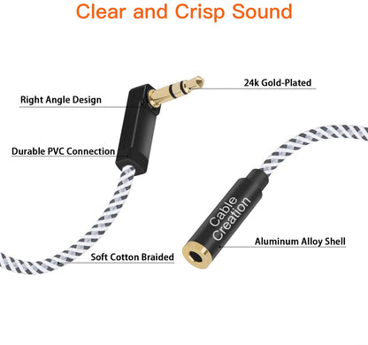 Stereo Jack Extension Cable Headphone Extension Cable 15FT 3.5Mm Male to Female Aux Extension Cable for Phones, Headphones, Speakers, Tablets, Pcs, MP3 Players and More, 4.5M